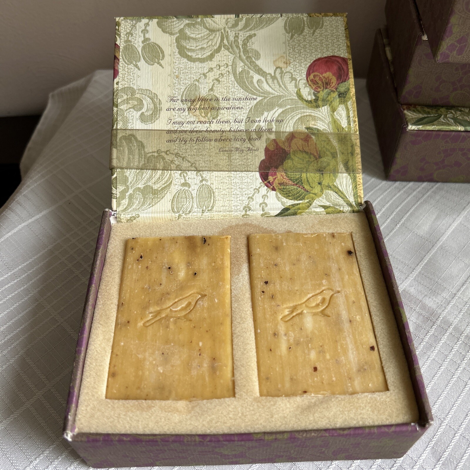 Tranquil Garden Handcrafted Olive Blossom & Coriander Gift Soap 2 Bar Box Set