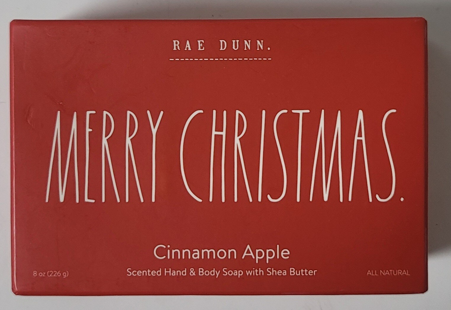 Rae Dunn Merry Christmas Apple Cinnamon Hand Body Bar Soap 8 oz