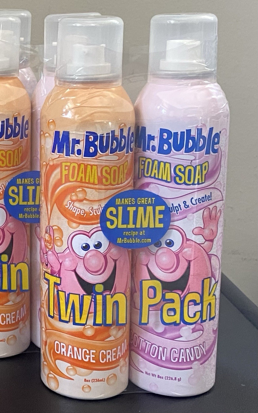 RARE Mr. Bubble Foam Soap Twin Pack – Orange Cream & Cotton Candy – DISCONTINUED