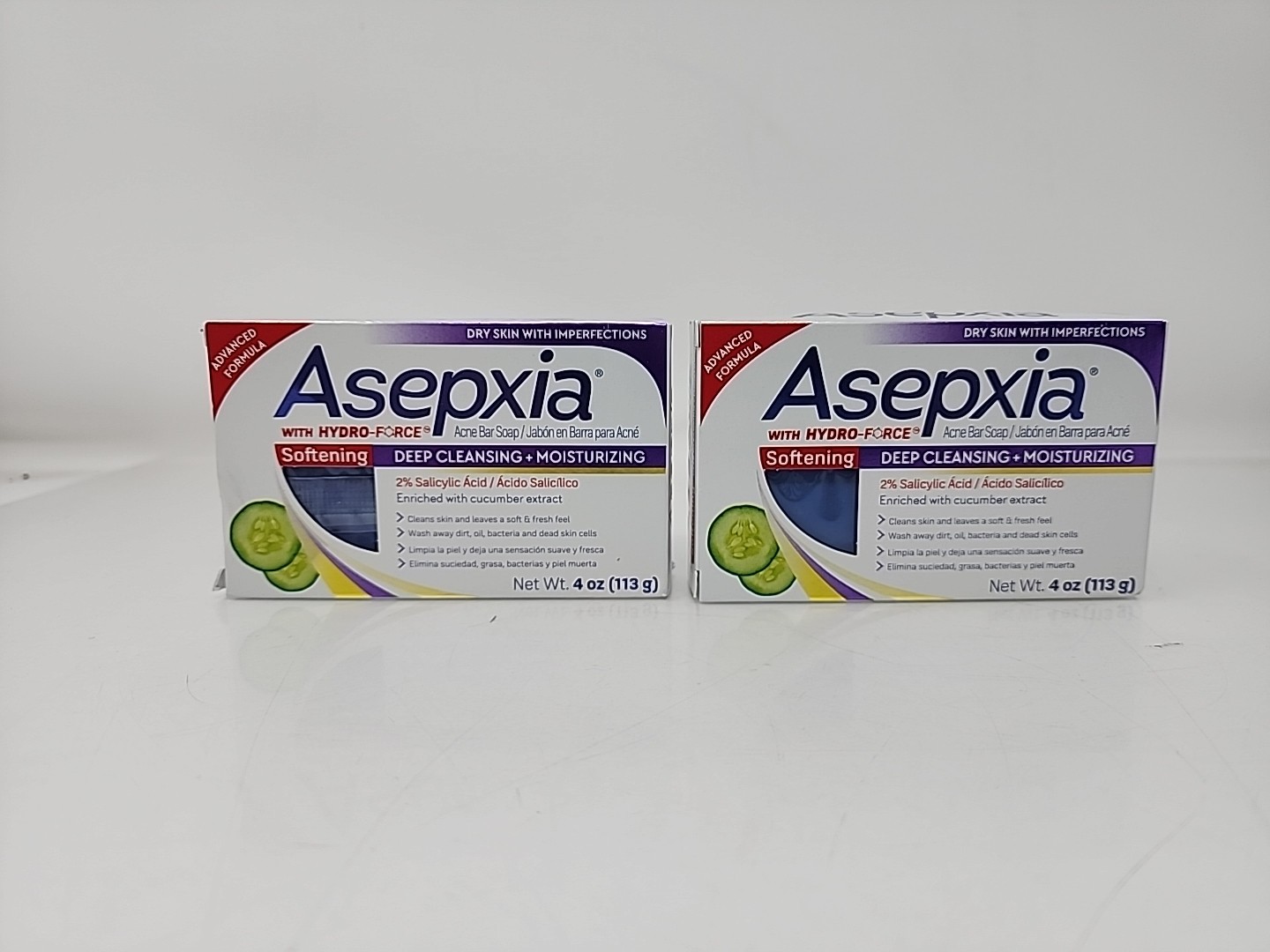 Asepxia Softening Acne Bar Soap Deep Cleaning + Moisturizing, 4oz. (Pack of 2)