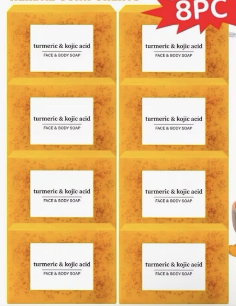 8pcs. Turmeric & Kojic Acid Face And Body Soap. 100grams Each