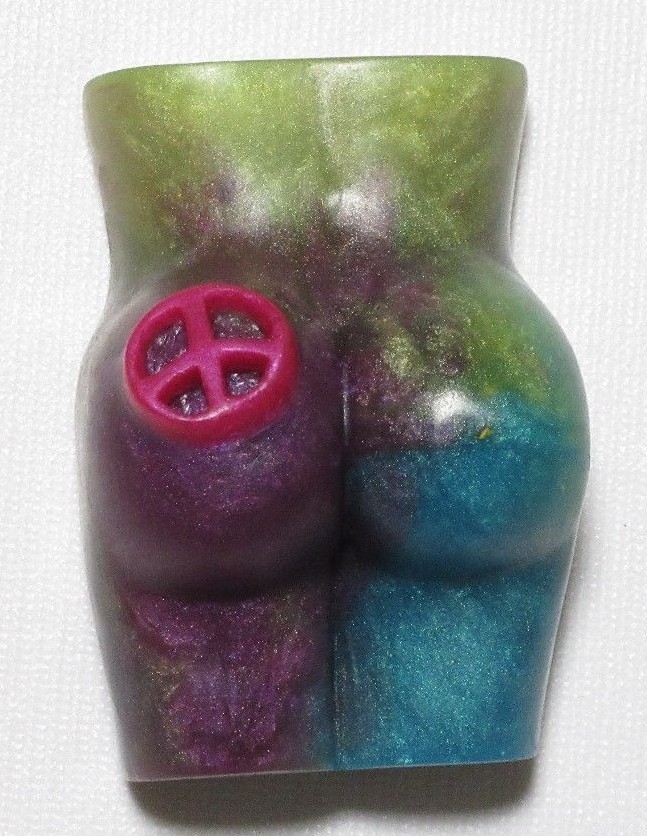 BadAss, our tie-dye Peace of Ass in scents of amber, lavender, myrrh, vanilla,mu