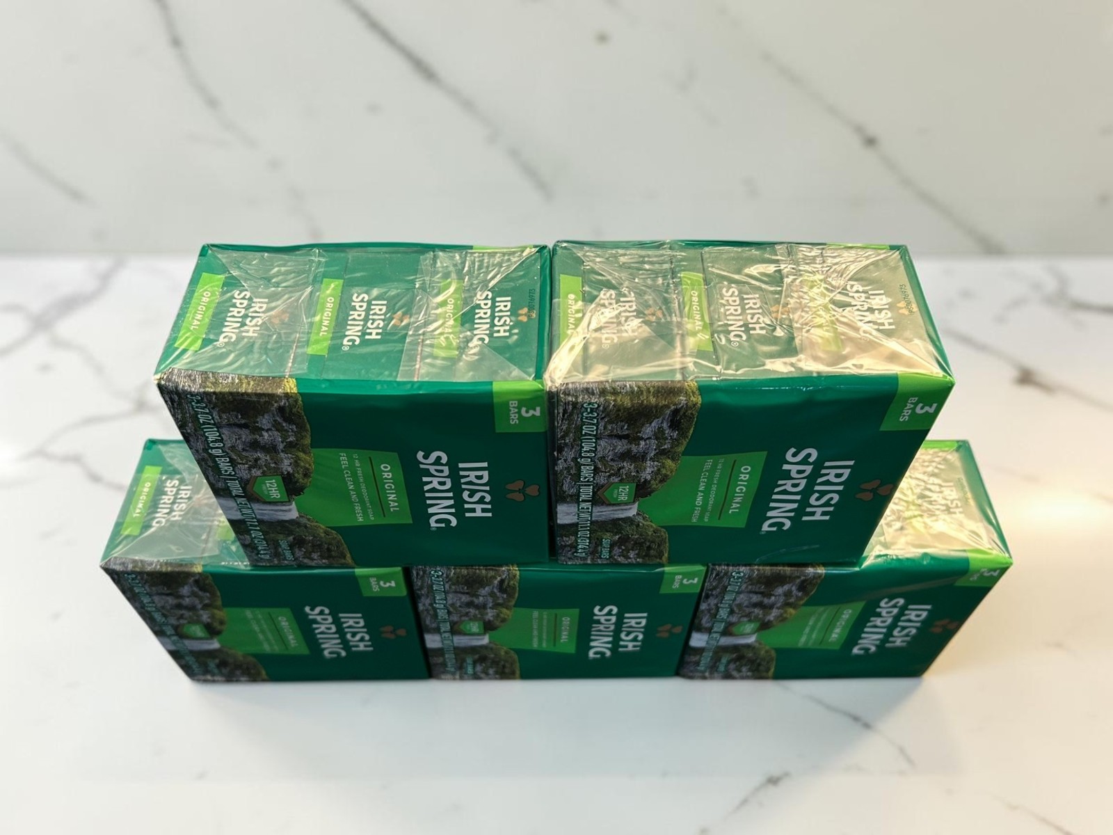 Irish Spring Original Bar Soap 15 Bars Total (5 Packs x 3 Bars) New Sealed