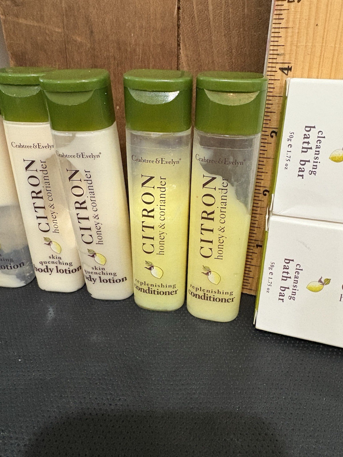 Crabtree & Evelyn Citron & Honey Coriander lot soaps, and minis New Travel