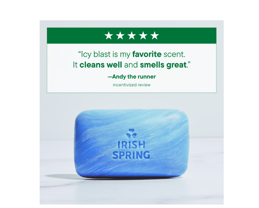 2 PACK Irish Spring Icy Blast Bar Soap for Men, Mens Bar Soap, 12 Pack