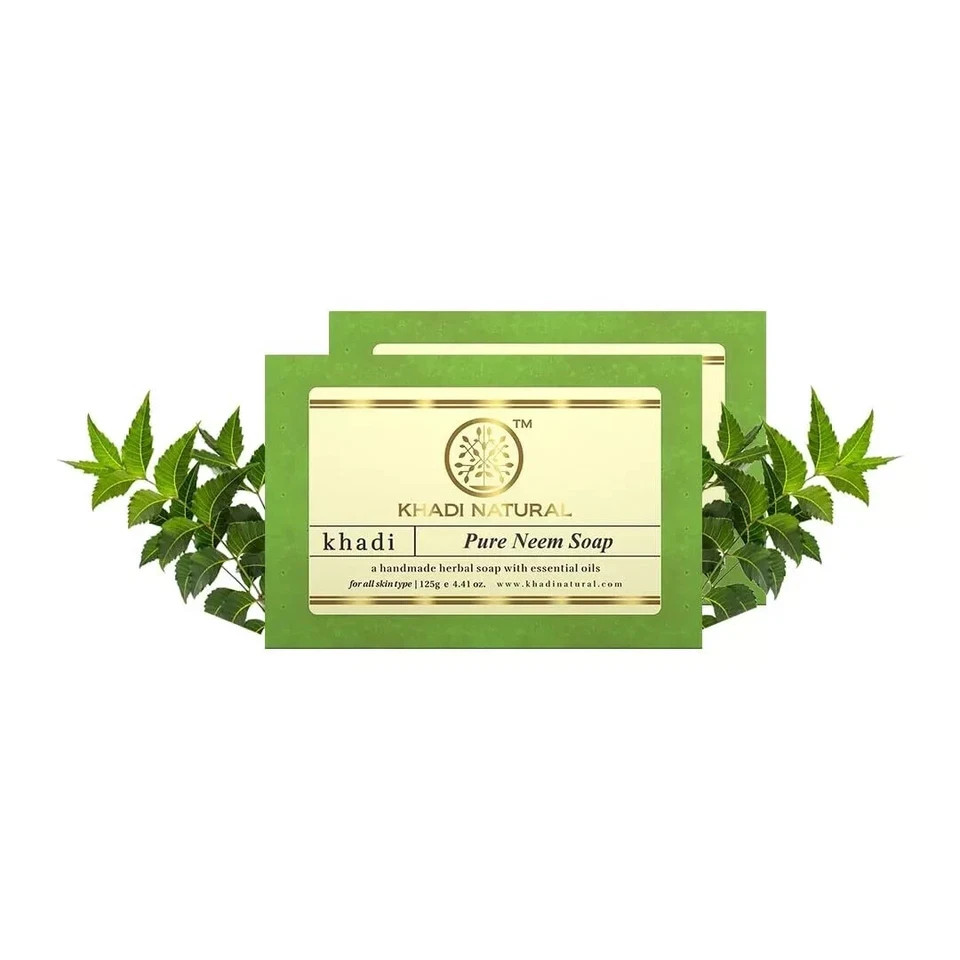 Khadi Natural Neem Soap Herbal Pure Bathing Soap for All Skin ( Pack of 2 )