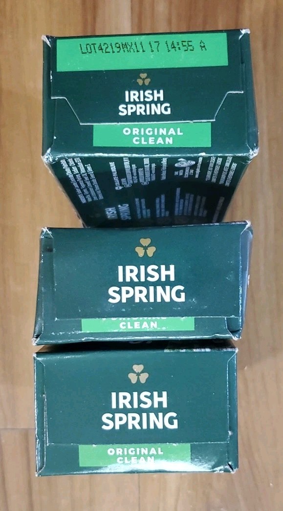 Irish Spring Deodorant Bar Soap Original Clean Flaxseed 3 Bars 4 oz And 3.7 oz