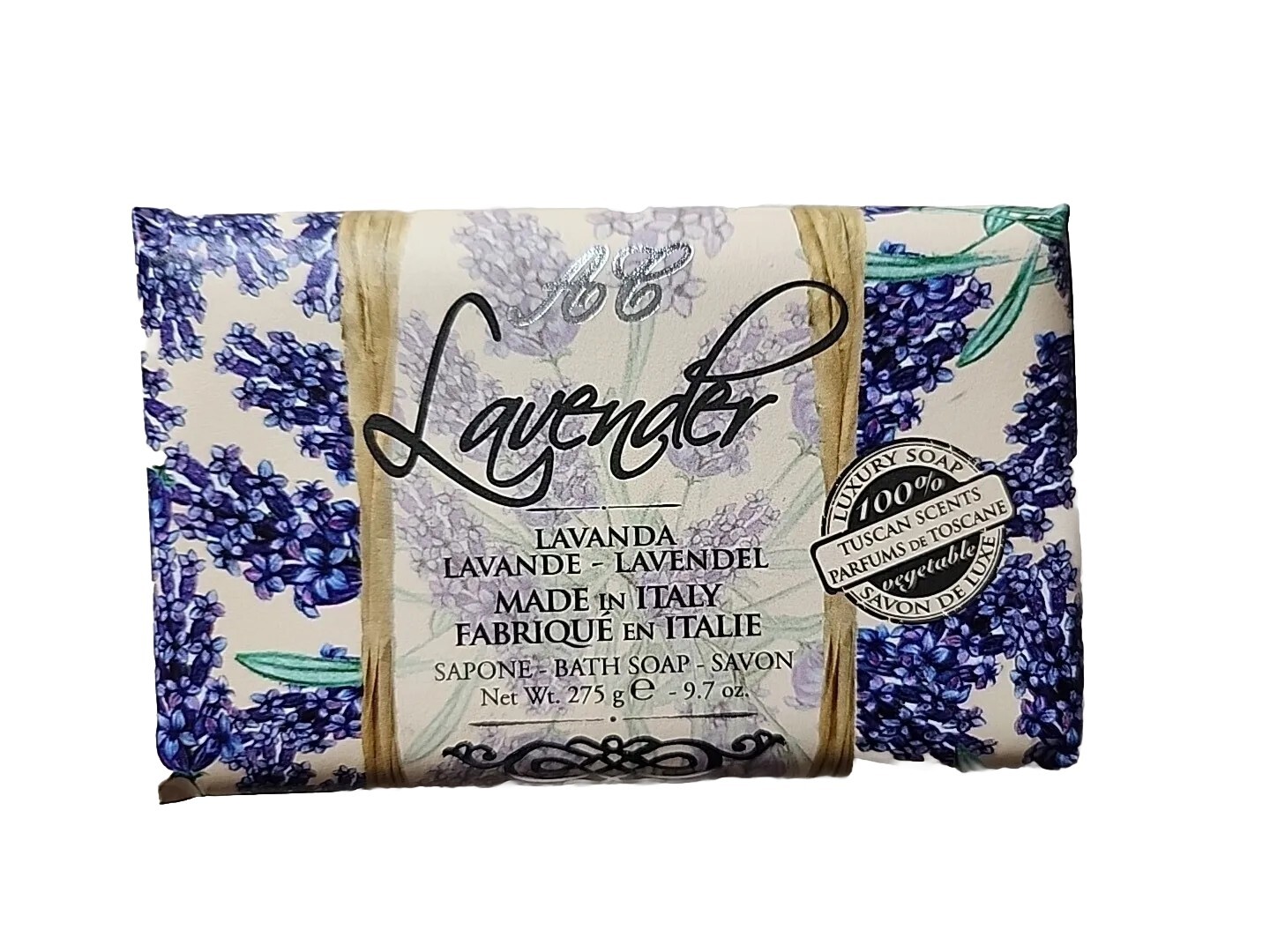 Italian Luxury Bar Soap Blooming Lavender scented large 9.7oz size TUSCAN SCENTS