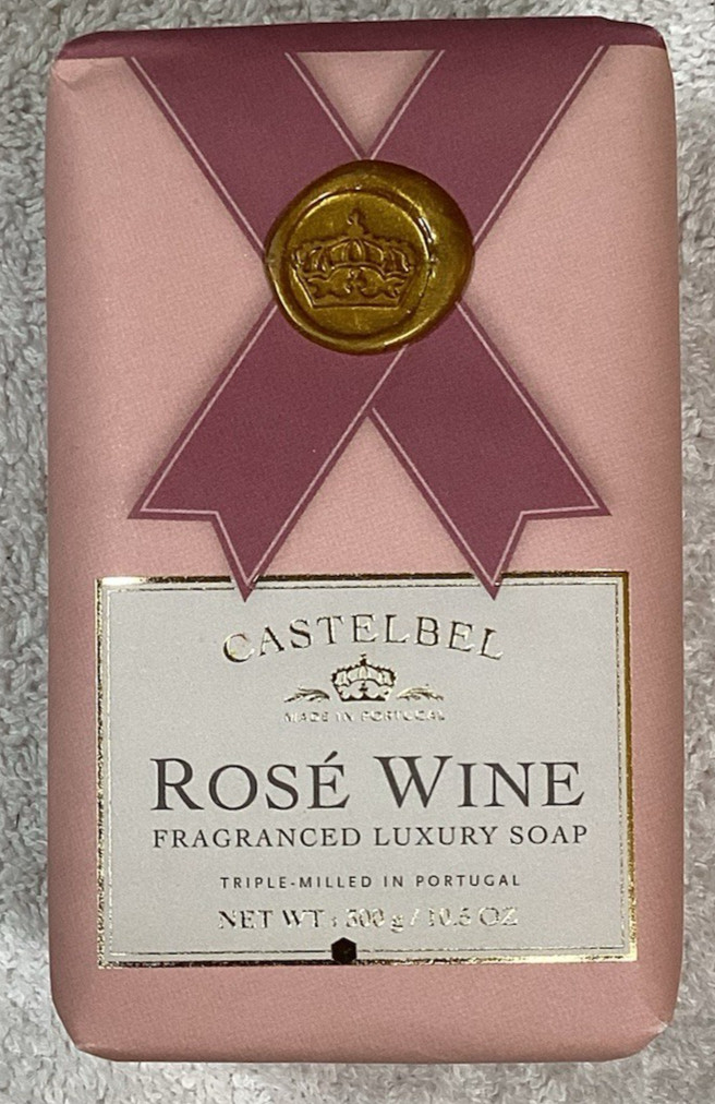 New Castelbel Made in Portugal 10.5oz/300g Luxury Bath Bar Soap Rose Wine