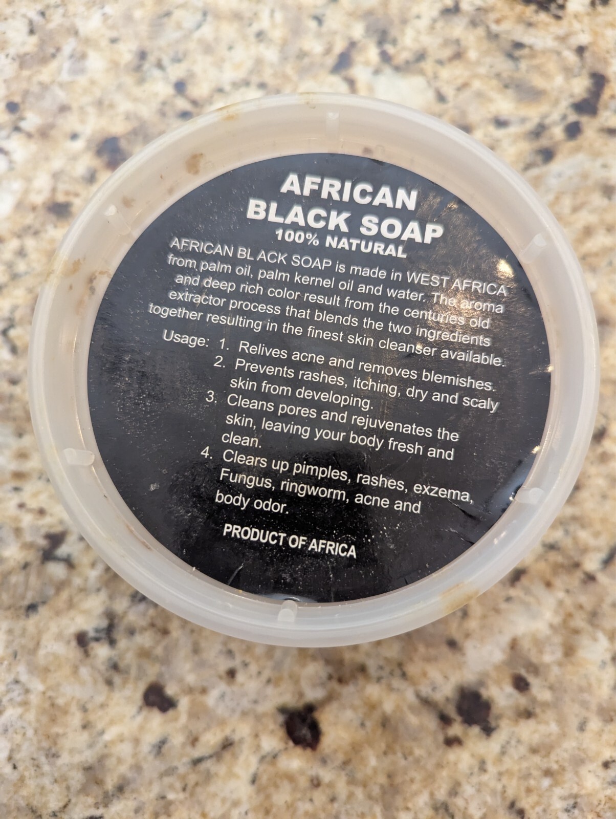 African Black Soap Pieces Raw 100% Natural 16 oz container