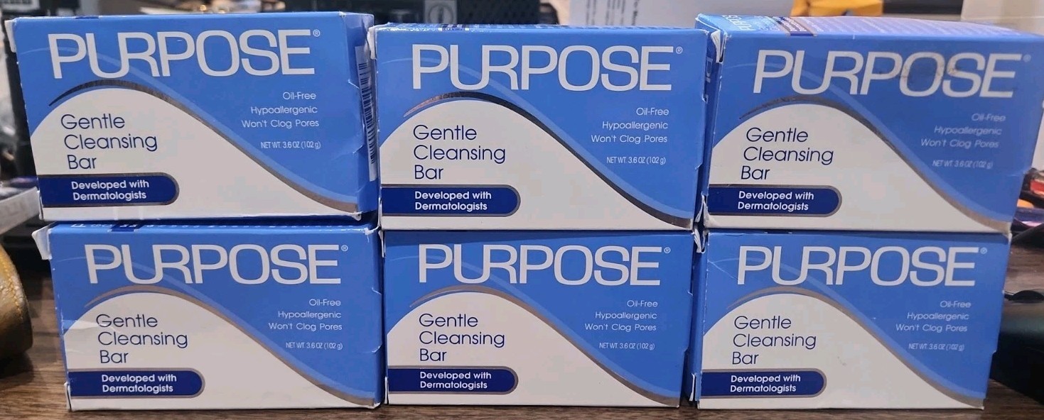 6pk Purpose Gentle Cleansing Face Bar Soap Oil-Free Hypoallergenic 3.6oz