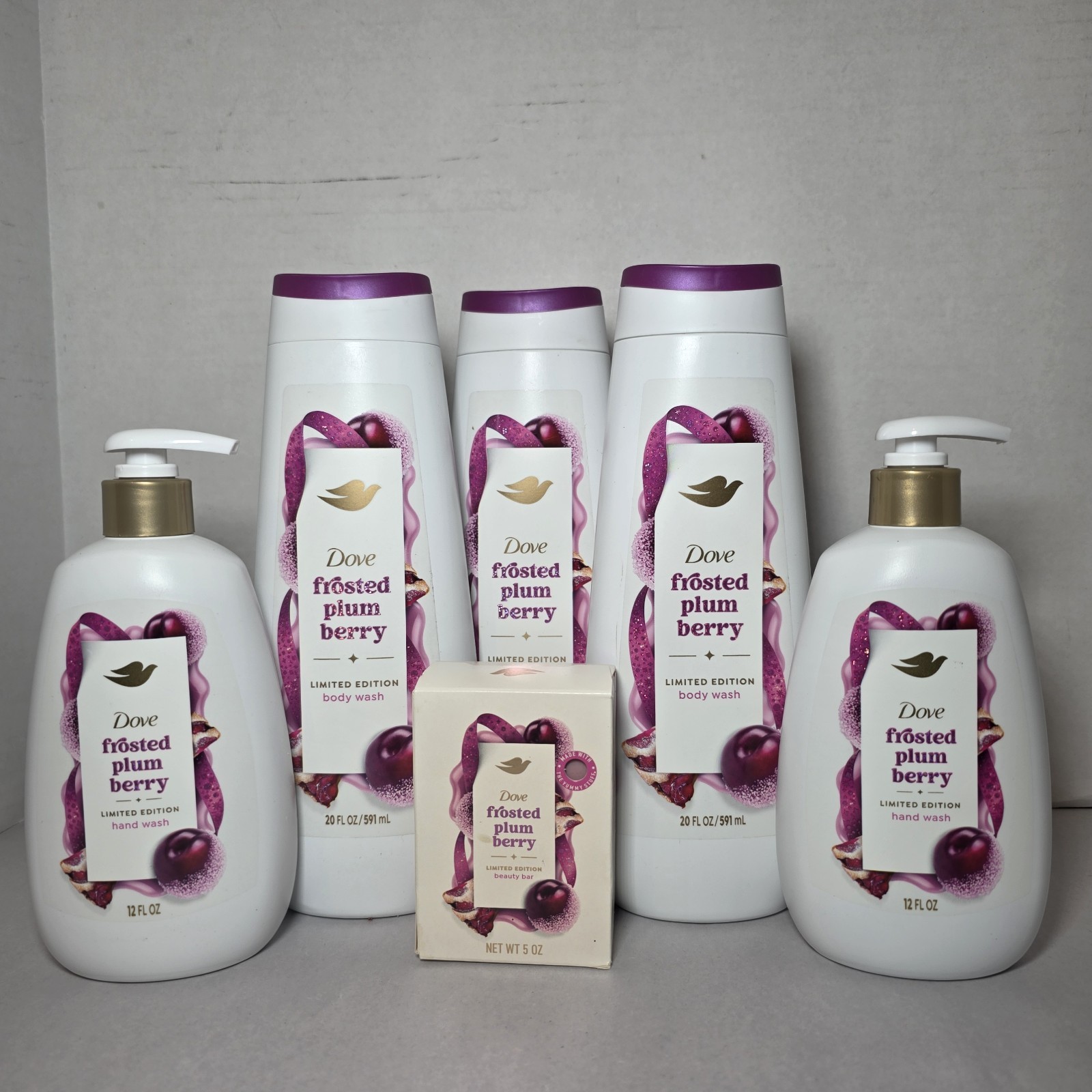 Dove Frosted Plum Berry Limited Edition Body Wash Hand Wash Beauty Bar Lot Of 6