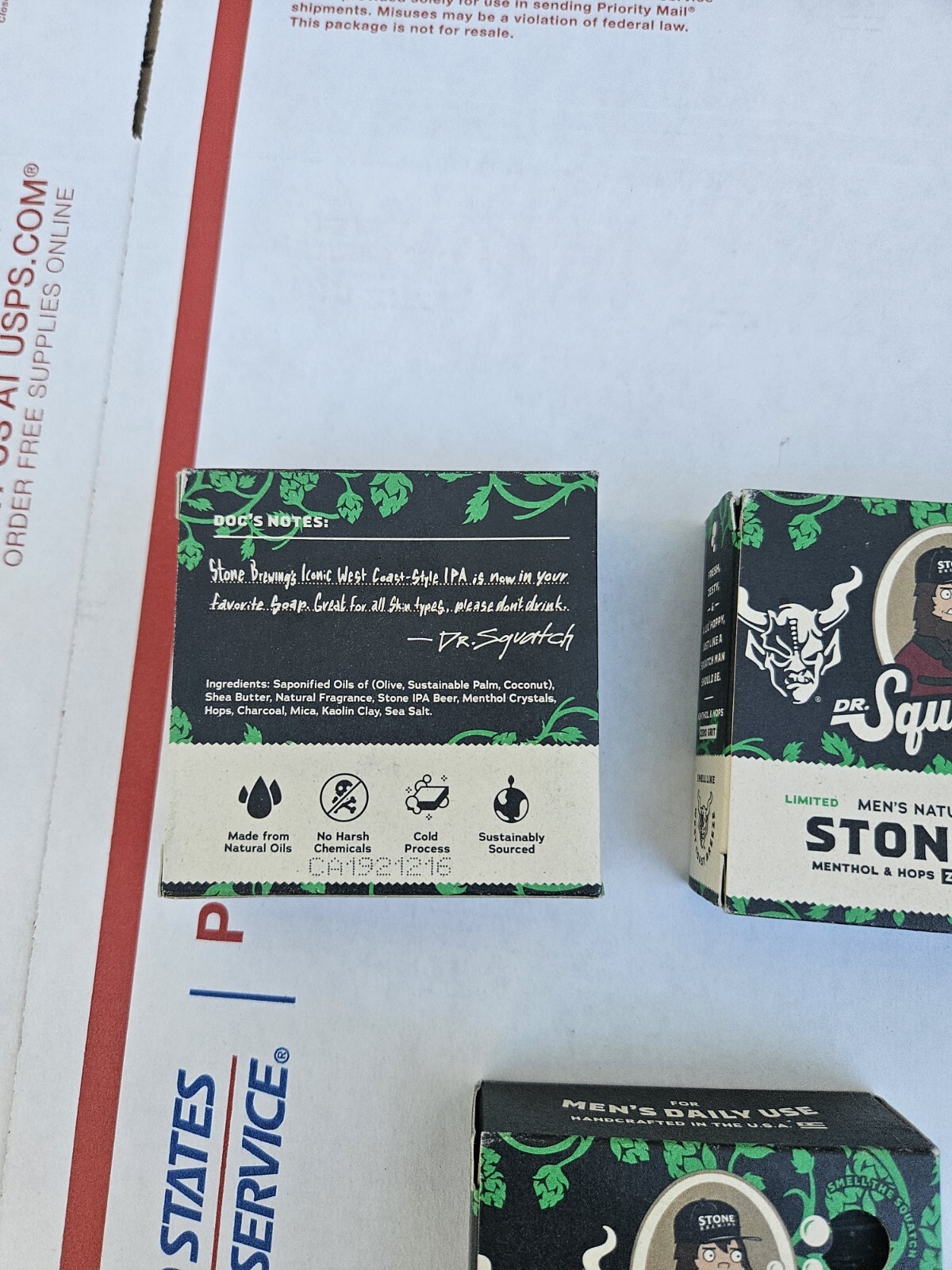 3x LOT- Dr. Squatch Limited Edition Stone IPA Menthol & Hops 5 oz Natural Soap