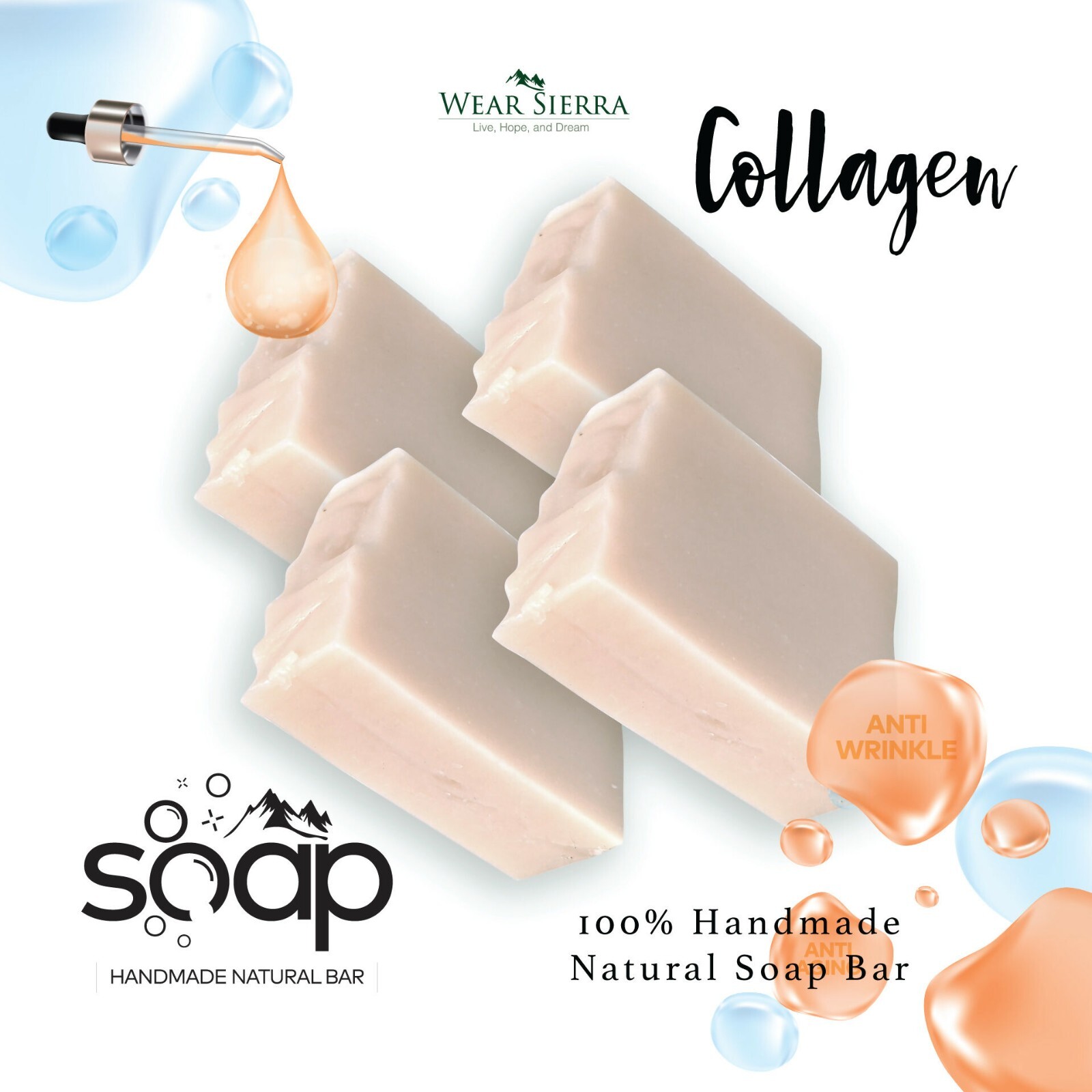 Natural Handmade Collegen Soap Bar Pack , Anti-Aging, Gift For Her
