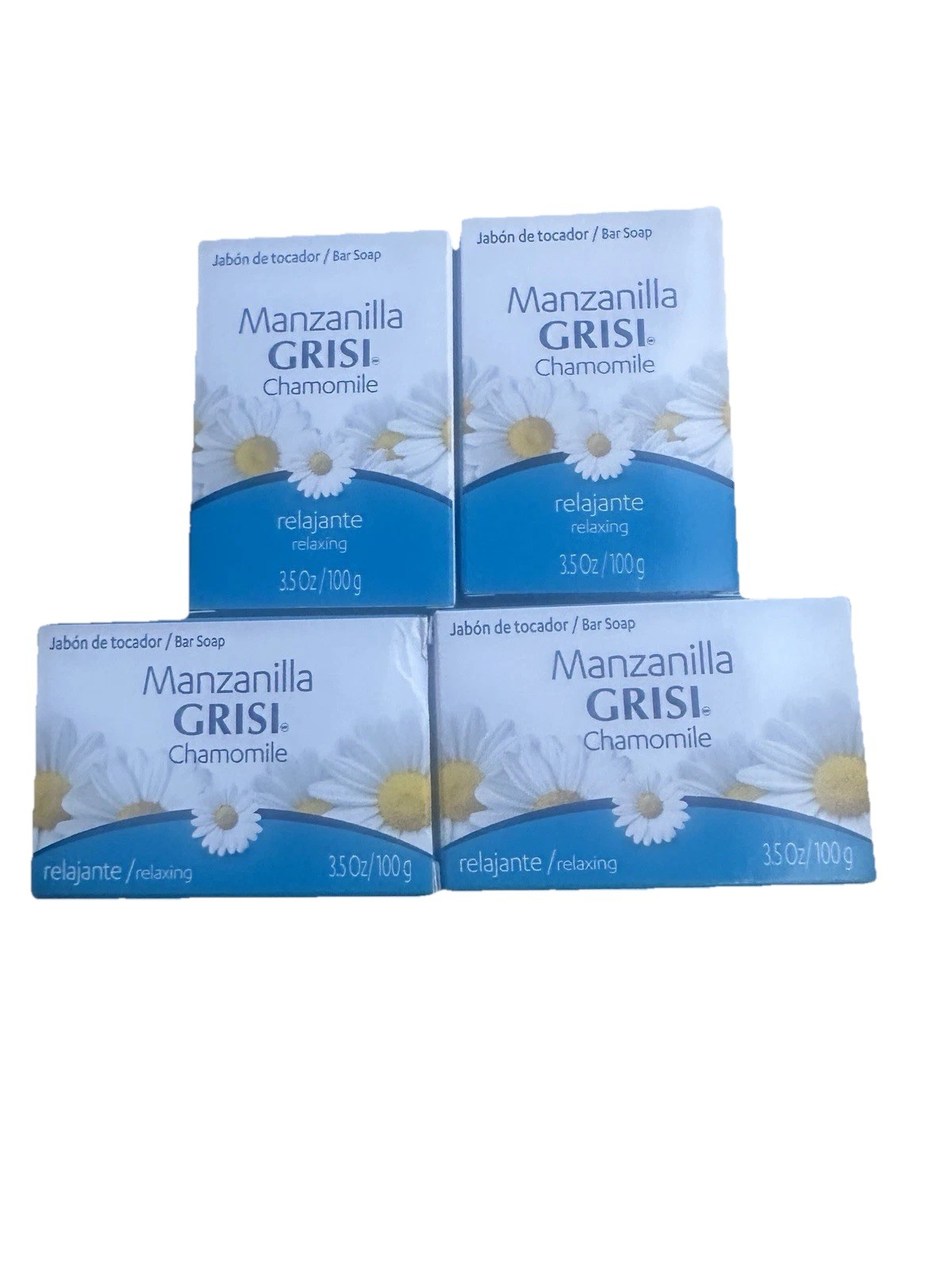 4 Grisi Chamomile Relaxing Soap Bar Jabon Relajante Manzanilla 3.5
