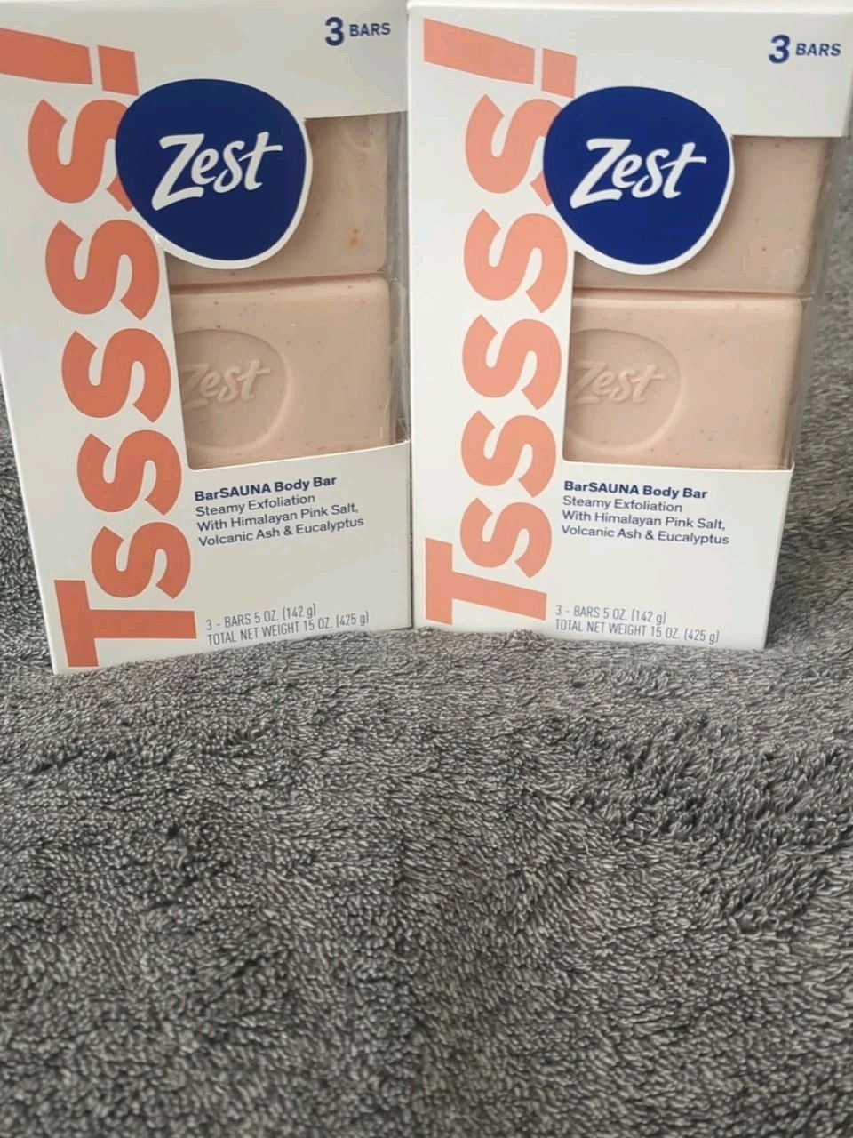 (2) Zest ®️ Tsssss! SAUNA Body Bar Steamy Exfoliation ( 3 Bars) Each Pack