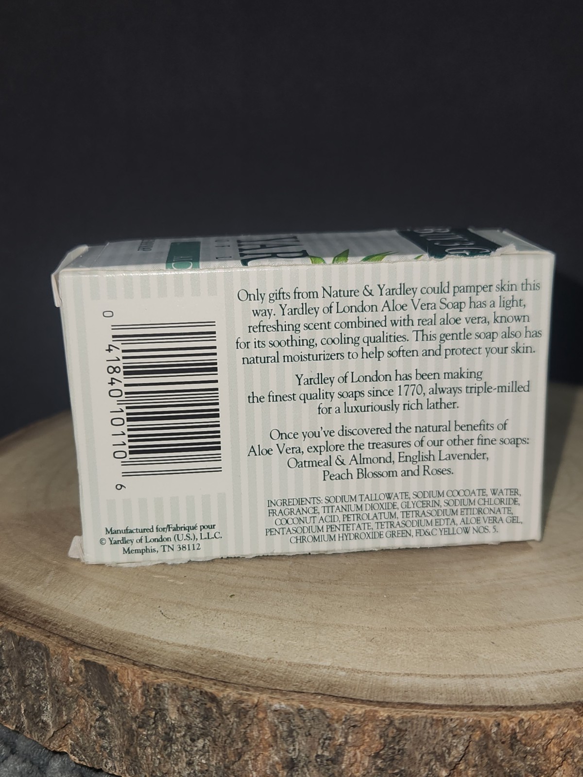 Yardley of London Vintage Aloe Vera 4.25 Oz Bar Soap Moisturizer~Discontinued