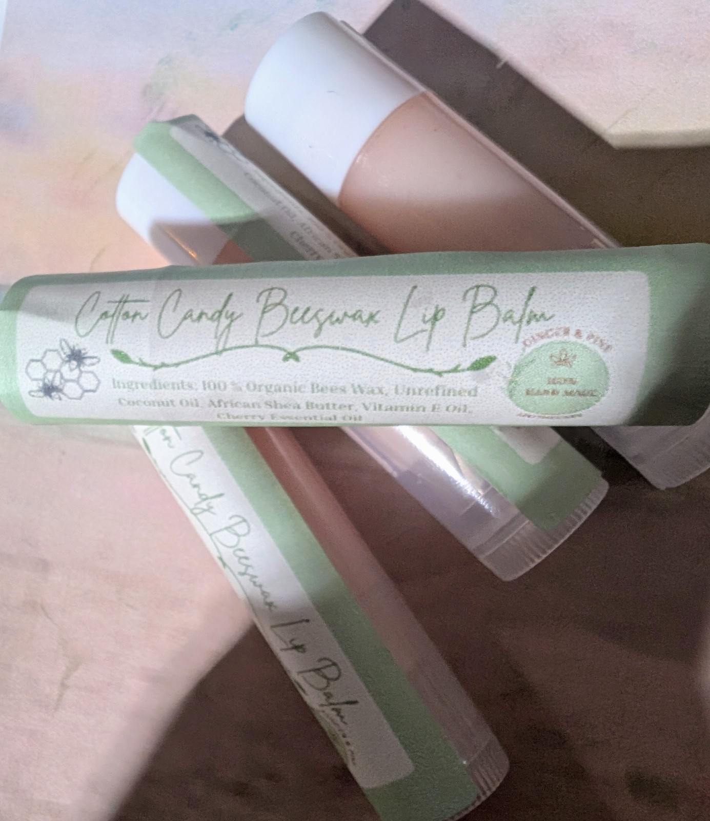 Cotton Candy Beeswax Lip Balm – Fun Handmade Sweet Lip Moisturizer