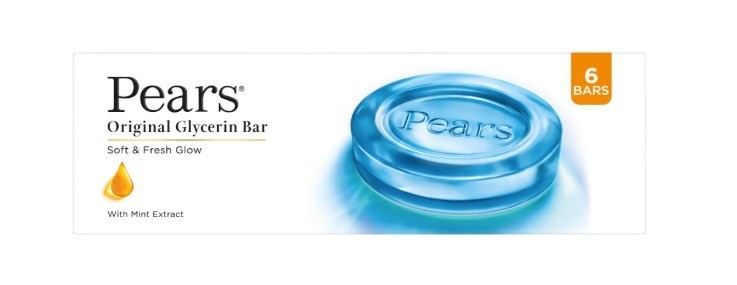 Pears Original Glycerin Soap Bars 125g x 6 Soft Fresh Glow Mint Paraben Free