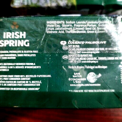 Irish Spring Original Deodorant Bar Soap 12 Hr Fresh 3.7oz Each Bar 2x 6 Pack
