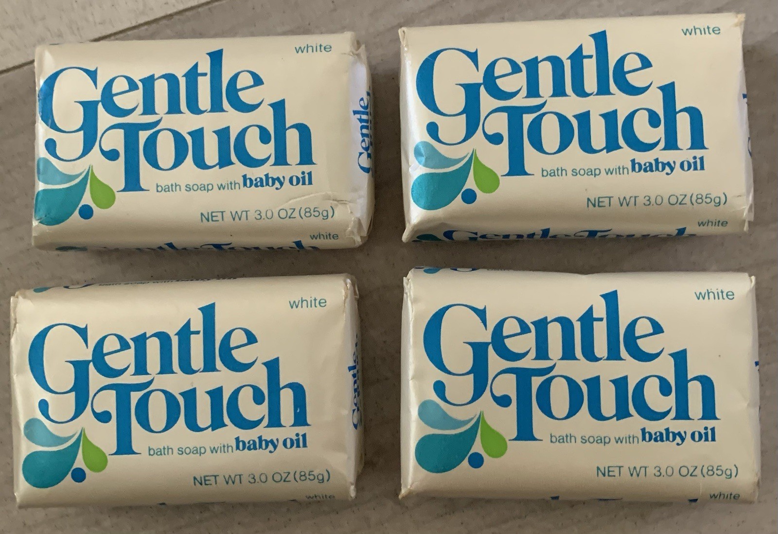 Vtg Gentle Touch Bath Bar with Baby Oil 3.0 Ounce Bar Soap Lot Of 4