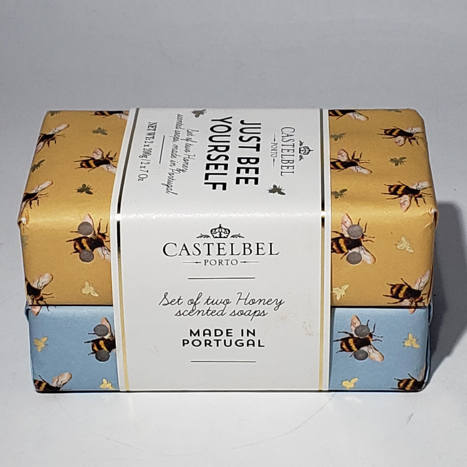 Set of 2 Castelbel Just Bee Yourself Honey Scented Soap 2 x 7oz Bars Portugal