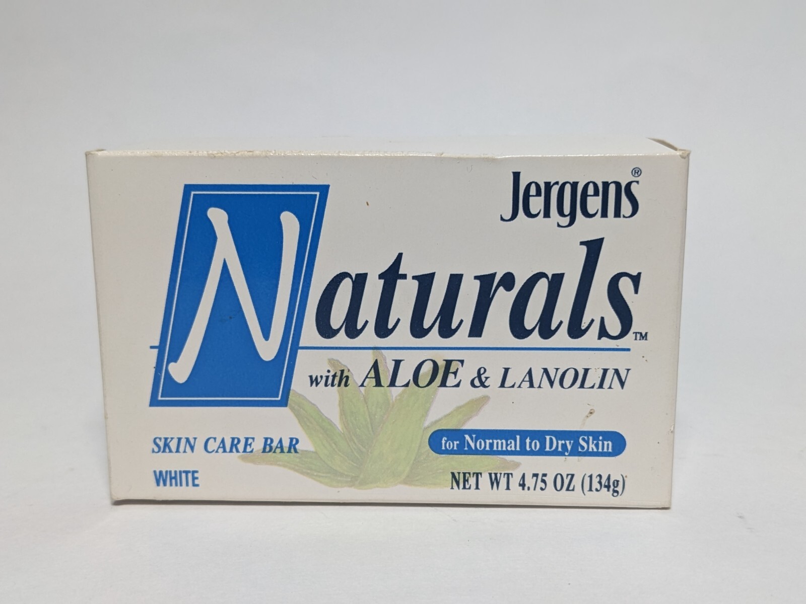 Vtg Jergens Naturals w/ Aloe & Lanolin 4.75 oz Bar Soap Skin Care – 4 Bars (NOS)
