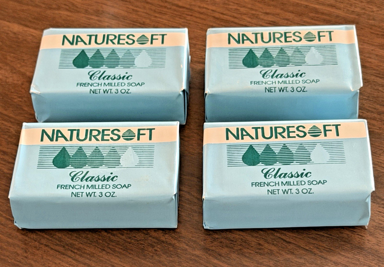 4 Bars NATURESOFT Classic French Milled Soap 3 oz. Vintage MODERN-WA New Sealed