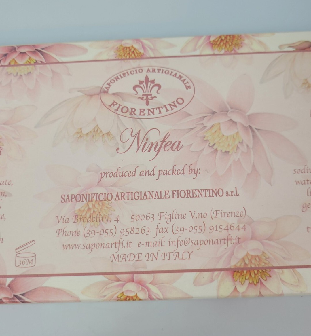 Saponificio Artigianale Fiorentino Water Lilly Blossom Soap 3 bars X 4.4 oz NEW