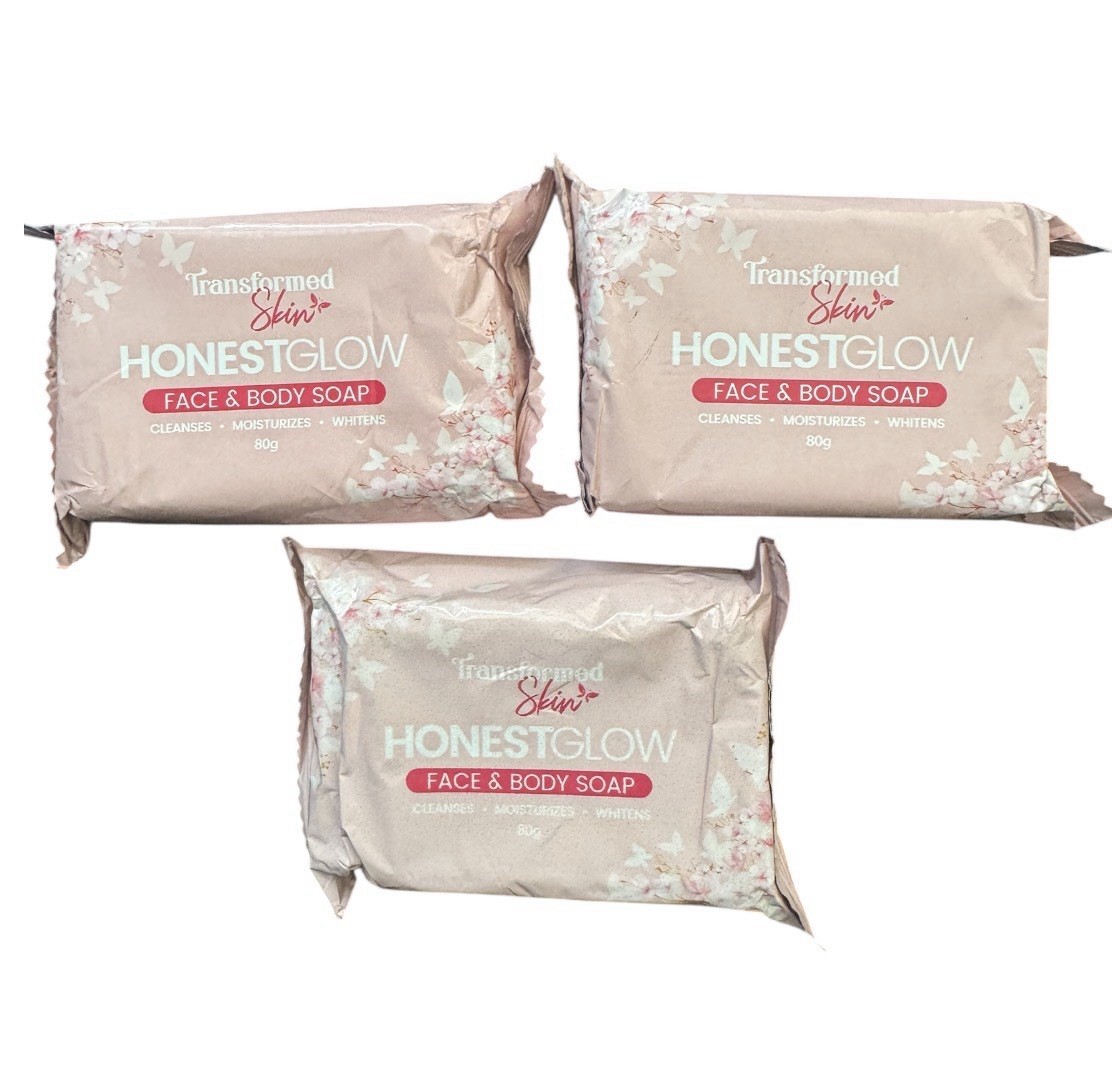 3 Pcs Transformed Skin Honest Glow Face & Body Soap 80g