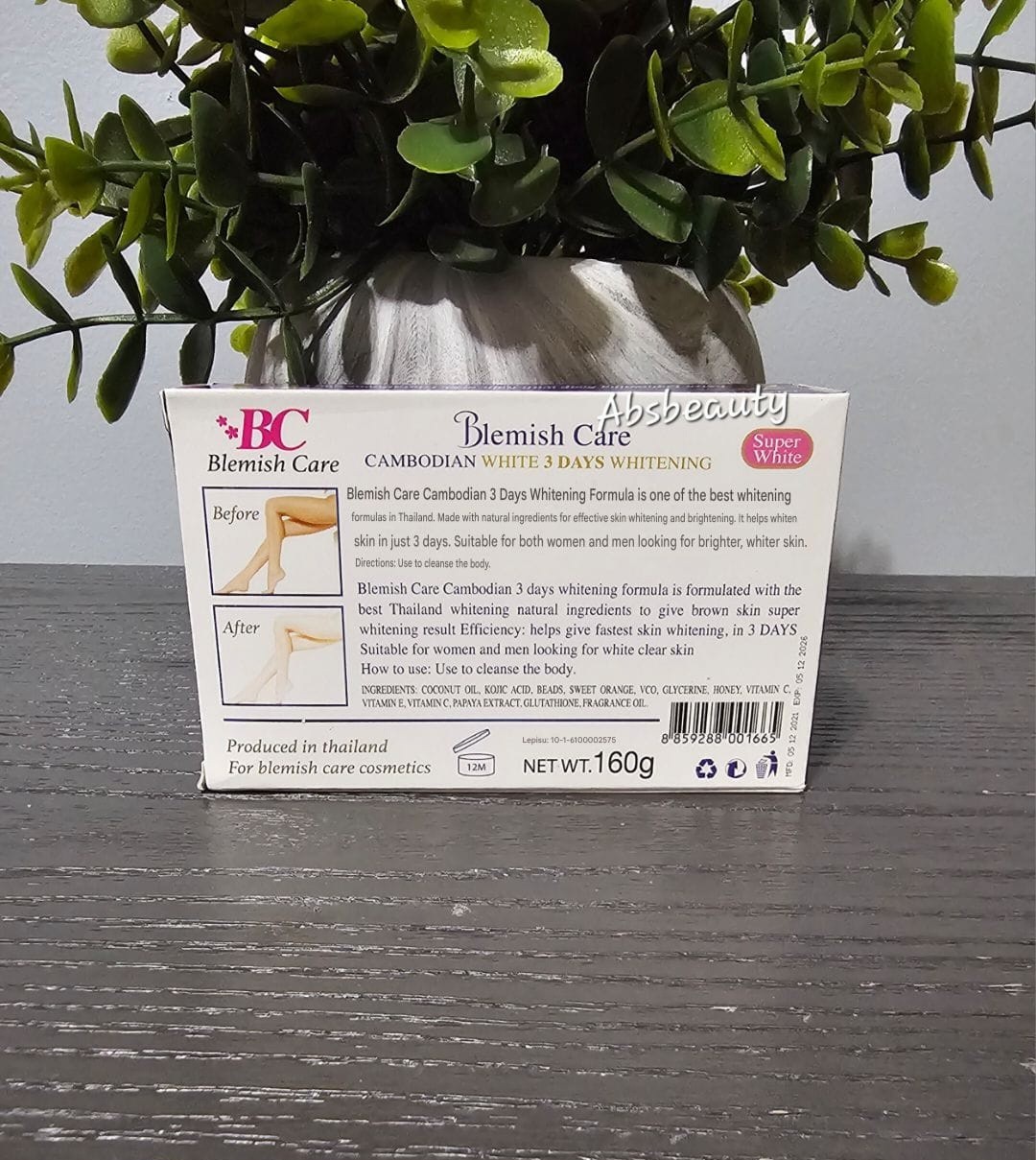 Blemish Cambodian White 3days Whitening Face And Body Soap 160g✨️👌, 1pc