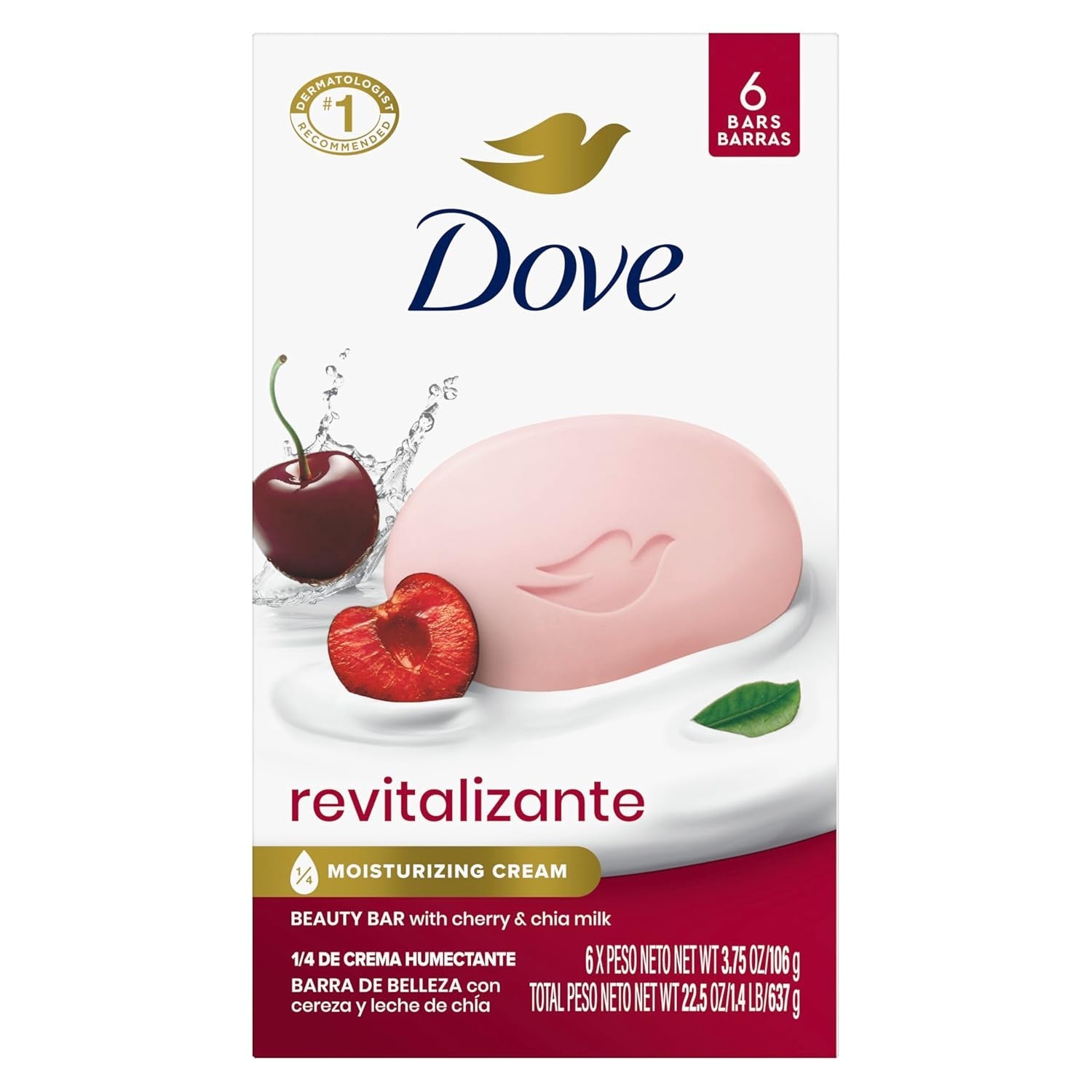 Beauty Bar Soap Cherry & Chia Milk Moisturizing 6 Pack 3.75oz Revitalizing Skin
