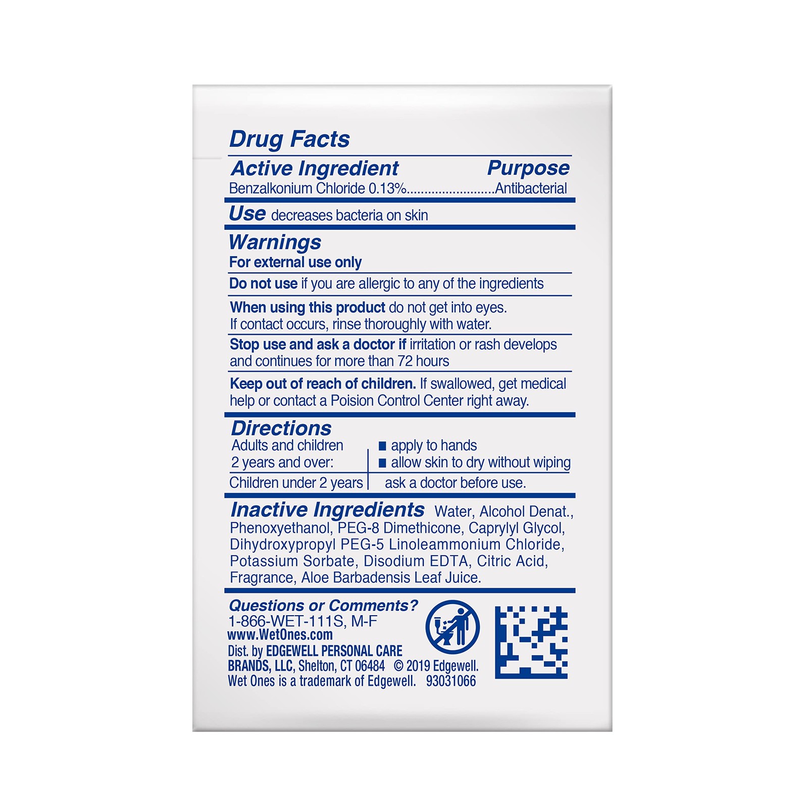 Wet Ones Antibacterial Hand Wipes, Fresh Scent | 24 Count (Pack of 6), White