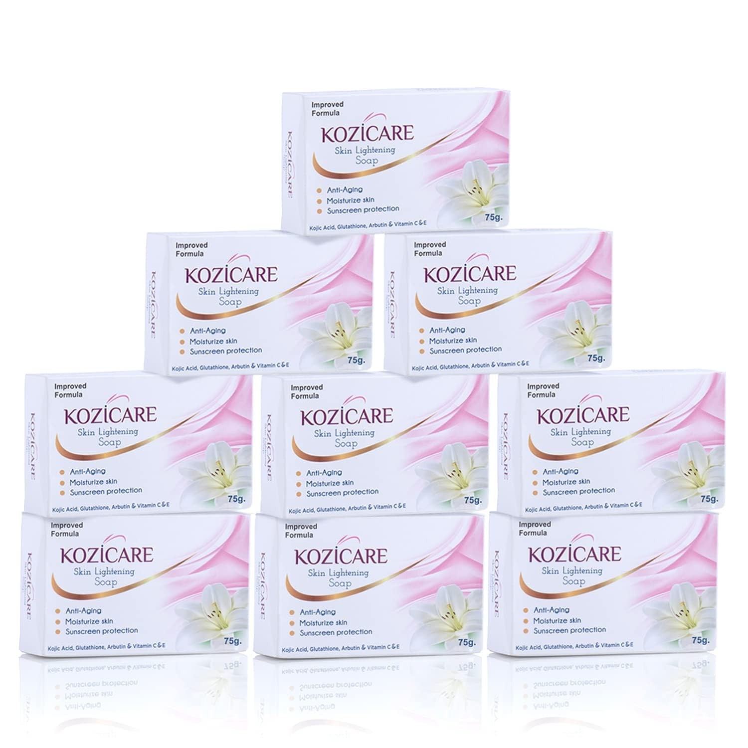 Kozicare Kojic Acid & Glutathione Soap – TFM Grade 1 – Pack of 9 – Brighten & Mo