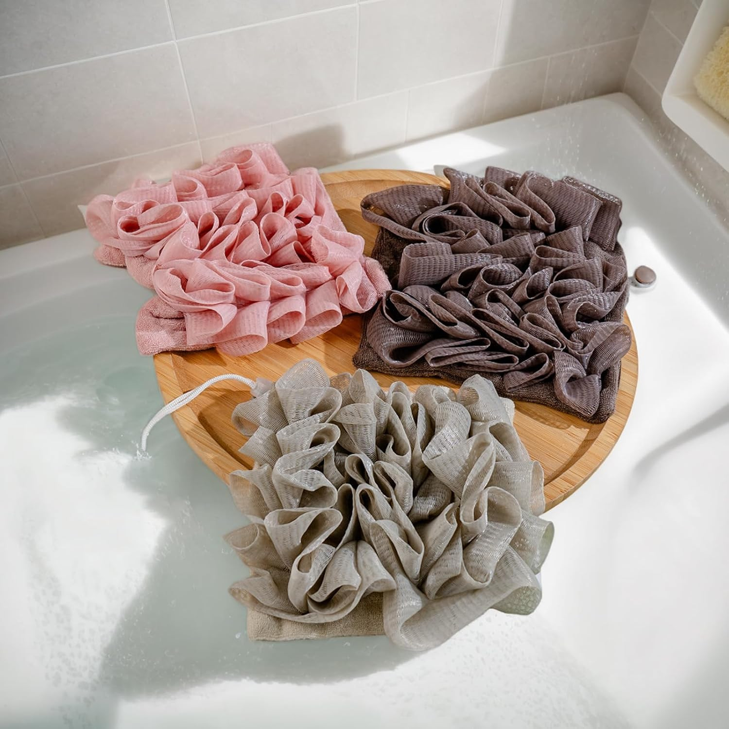 3 Pcs Soap Bar Loofah, 2 in 1 Bar Soap Loofah Pouch Can Hold Soap Effective Exfo