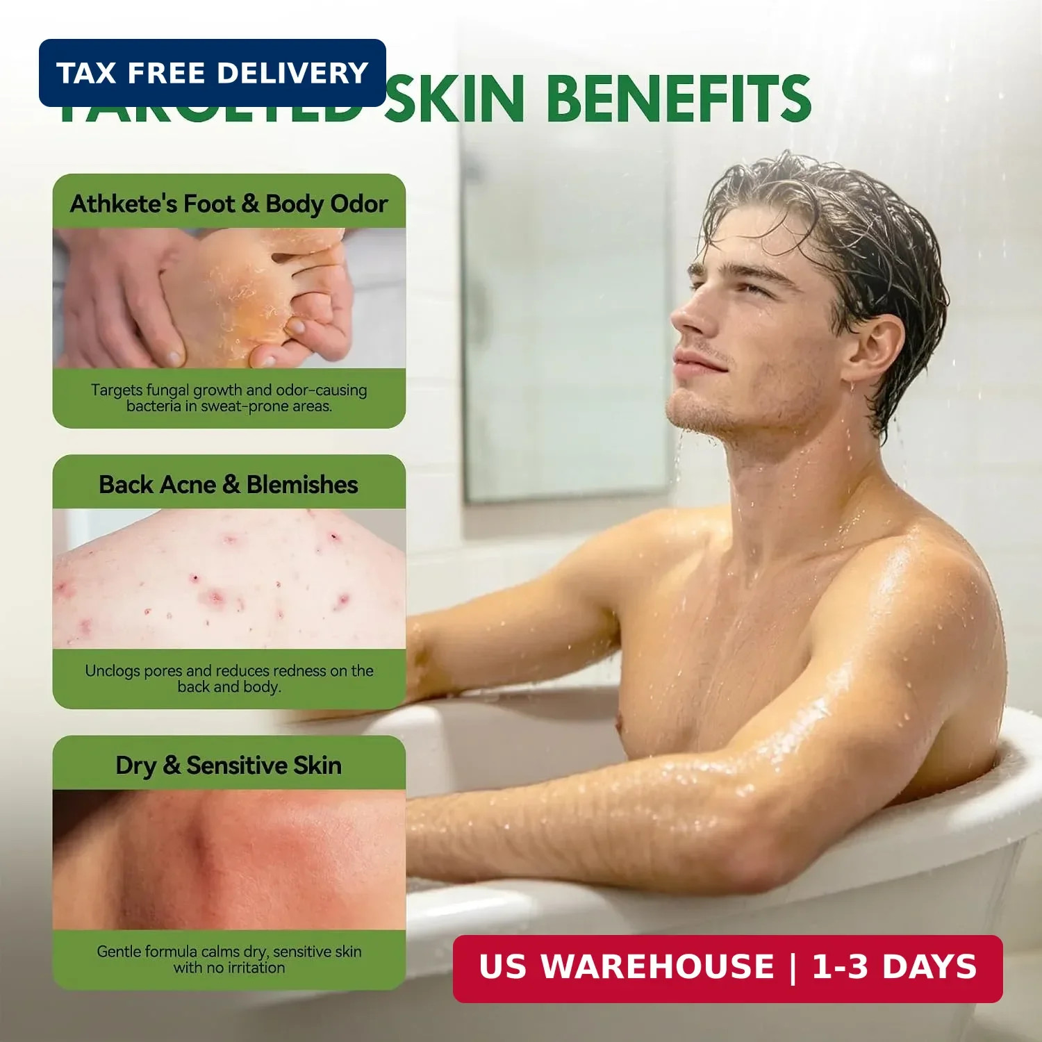 Antifungal Soap Bar for Men & Women: Tea Tree Oil Antifungal Soap for Athlete’s