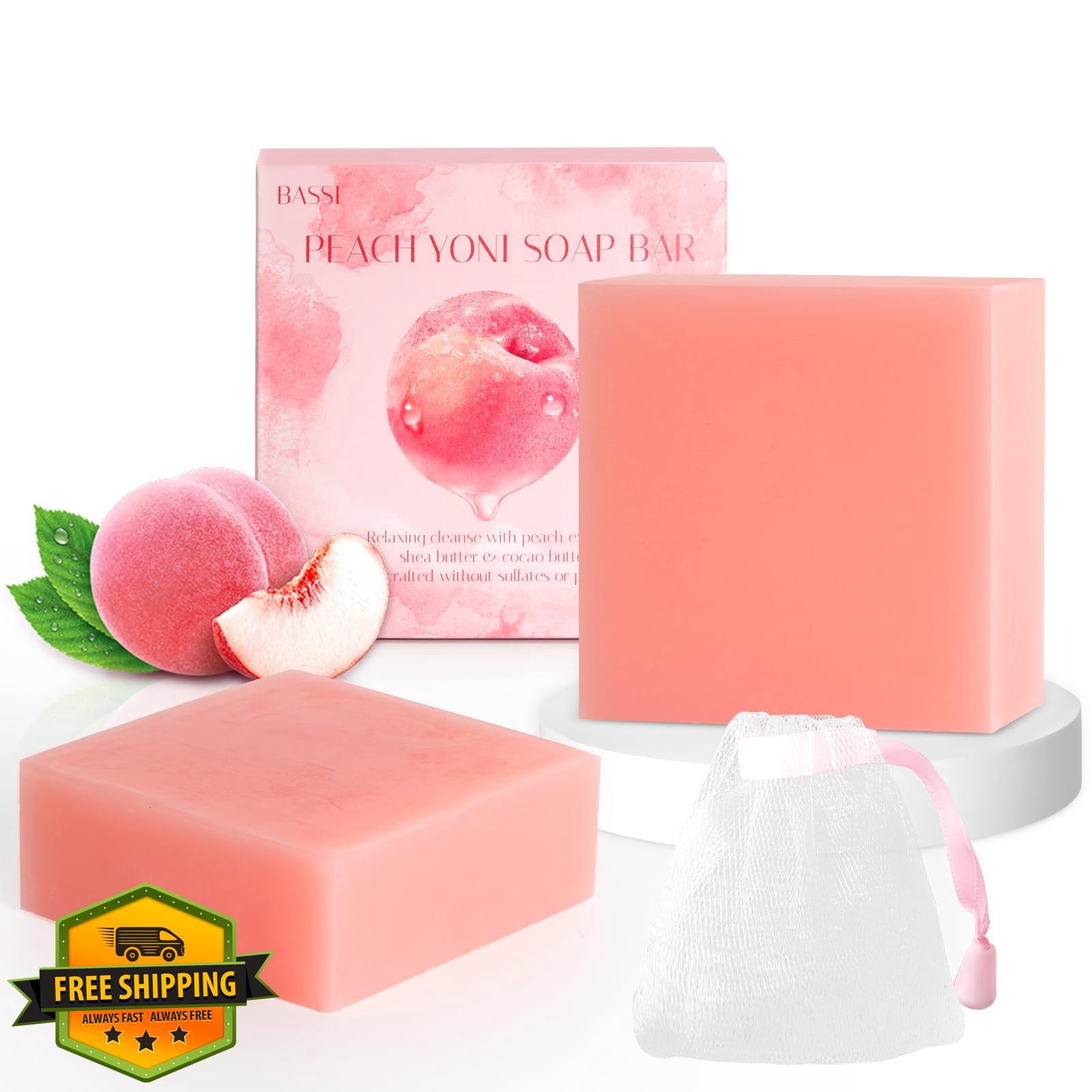 BASSI Peach Yoni Soap Bars 2PCS