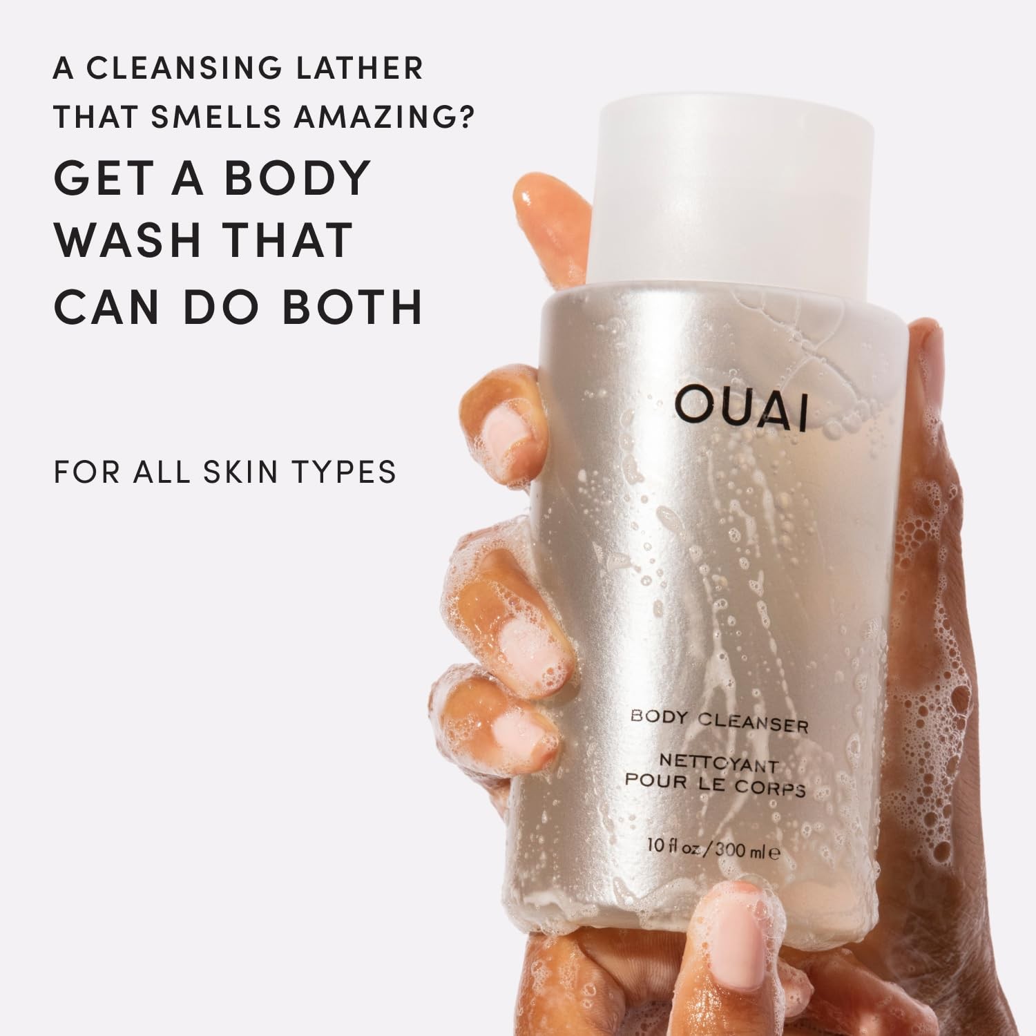 OUAI Body Cleanser, Dean Street – Foaming 10 Fl Oz (Pack of 1), Clear
