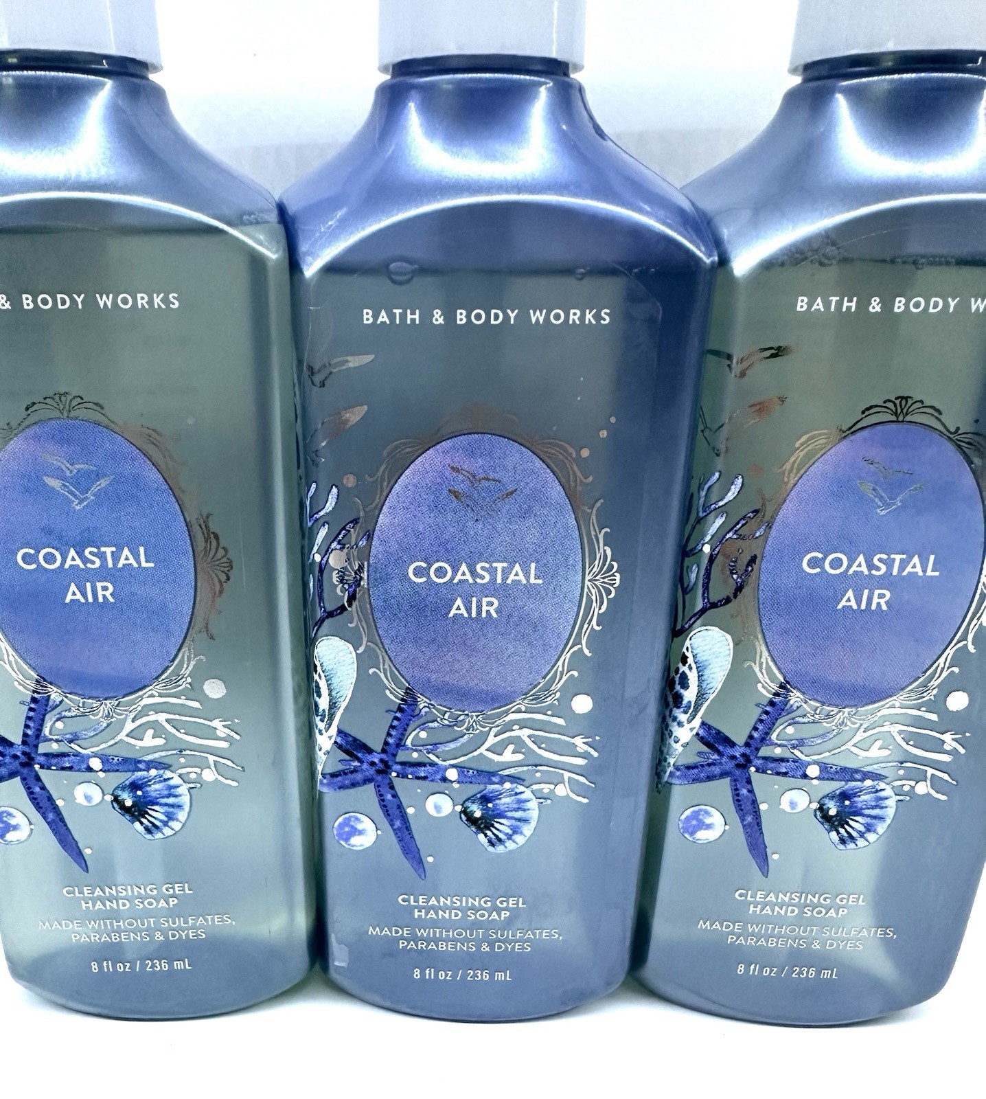 Bath & Body Works Cleansing Gel Hand Soap Lot Set of 3 COASTAL AIR