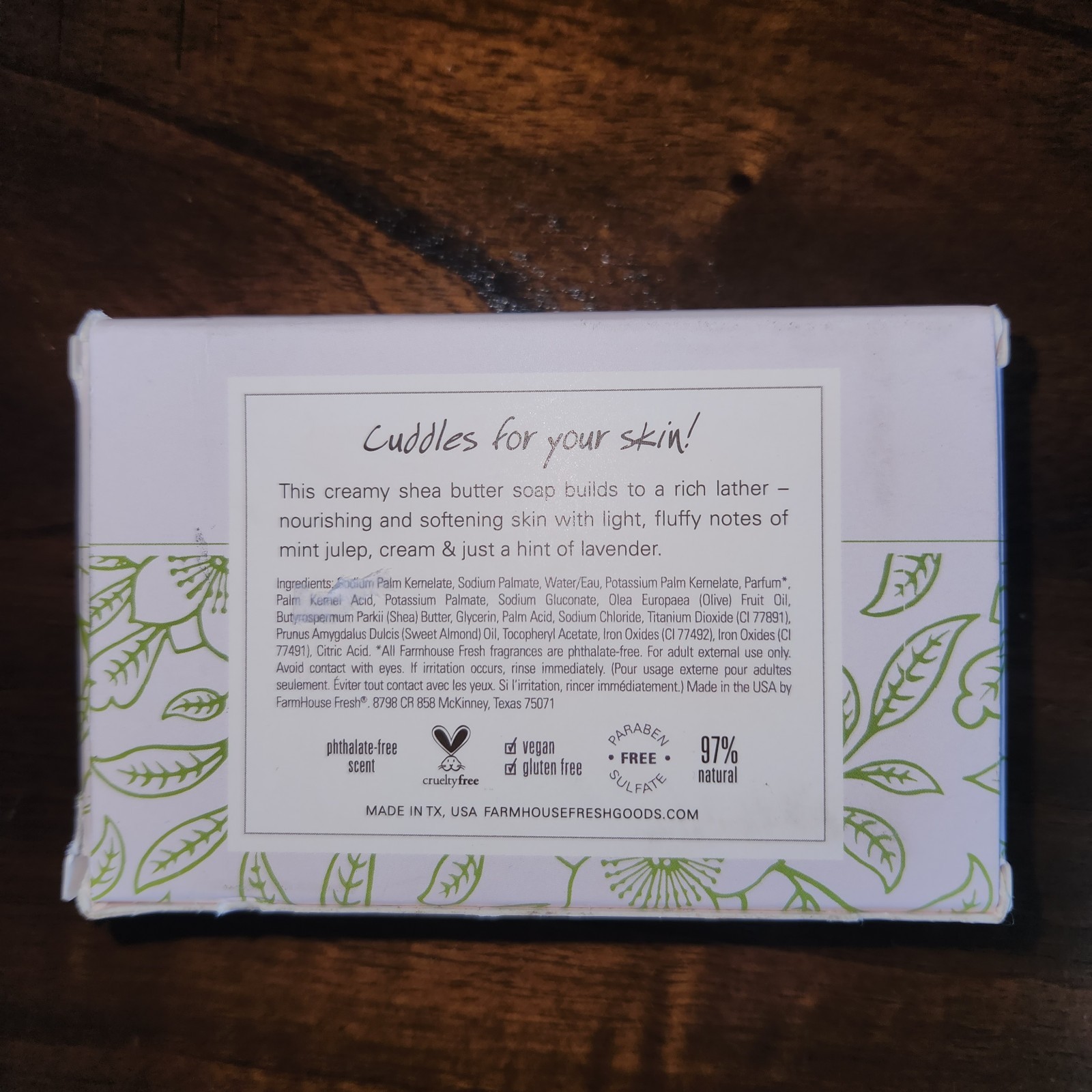 Fluffy Bunny Shea Butter Bar Soap Farmhouse Fresh 97% Natural Creamy Lather