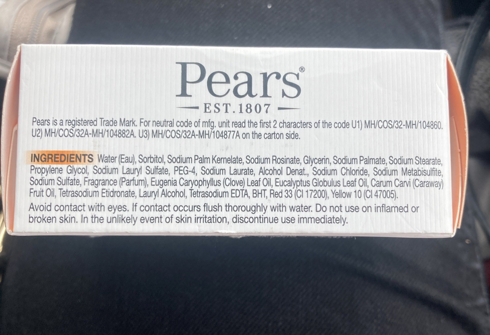 3 Pack Pears Pure & Gentle With Natural Oils 4.4 oz/125 g. Bar Soap