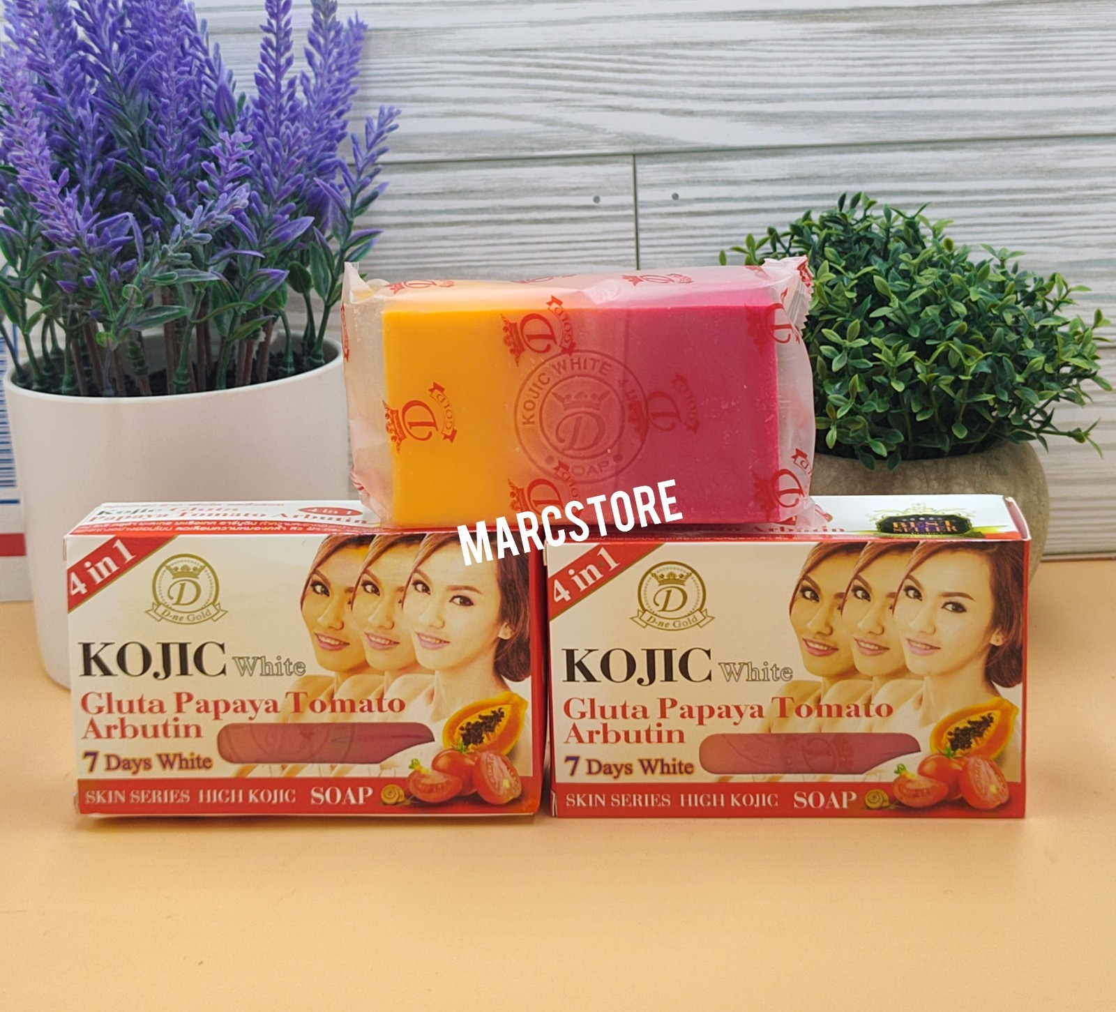 Kojic white Gluta PAPAYA Tomato Arbutin Soap 7days White 160g 2pcs