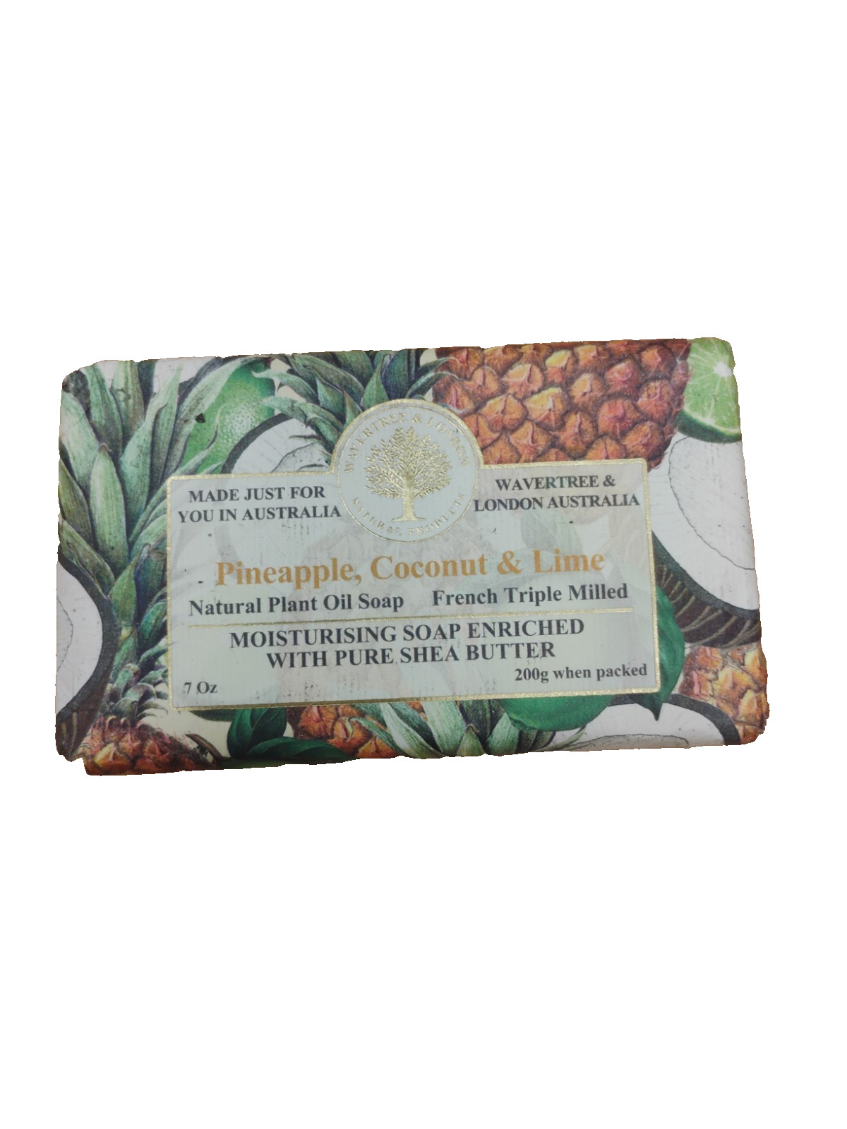 Wavertree & London Pineapple, Coconut & Lime Soap Bar 7 oz • 200g NEW L1