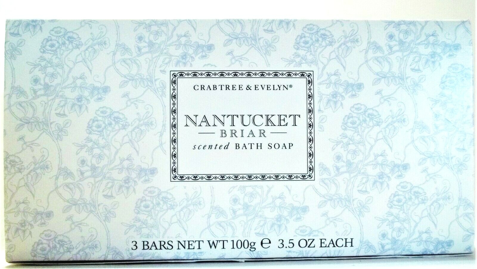 CRABTREE & EVELYN Bar Soap, NANTUCKET BRIAR, 3 count box, 5.3 oz/150 g, NEW