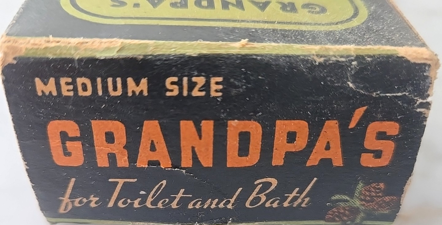 Vintage Grandpa’s Wonder Pine Tar Toilet Soap W/Instructions NOS