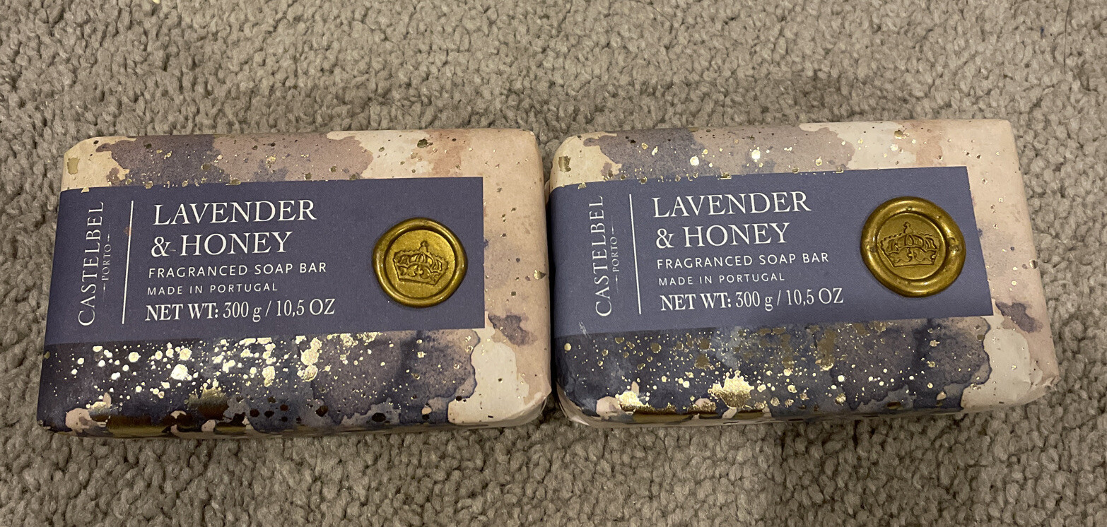 2 Castelbel Porto Lavender & Honey Luxury Soap Bar 10.5 oz Handmade in Portugal
