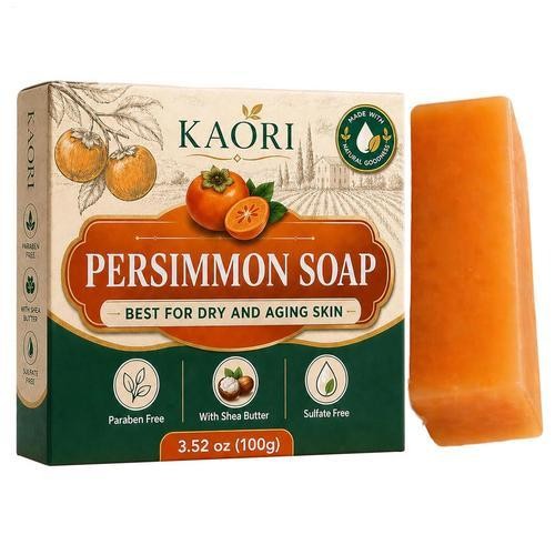 Persimmon Soap Green Tea Extract For Dry Aging Skin Unisex 1pc
