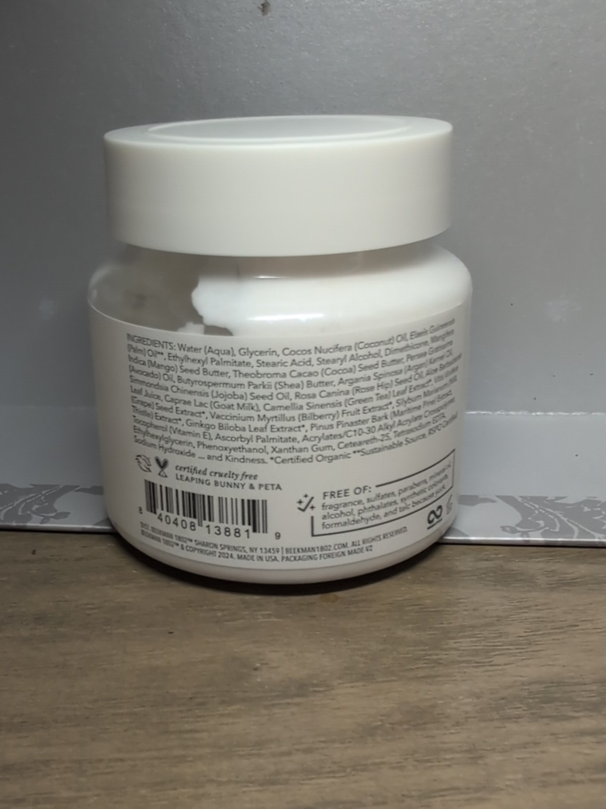 Beekman 1802 Pure Goat Milk Whipped Body Cream 8 Oz Unscented Fragrance Free