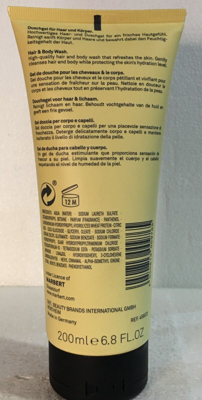 Marbert Man Pure Marbert for Men Hair &Body Shampoo 2x200ml New Without Box