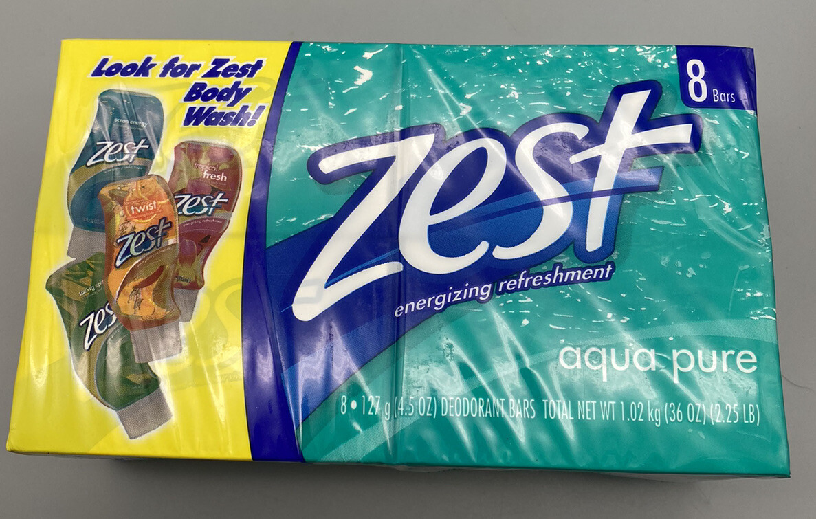 Zest Aqua Refreshing Scent Deodorant Bath Bar Unisex Soap Bundle 4oz 19 Bars!